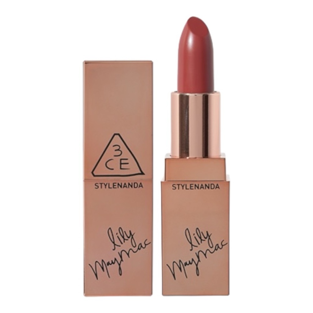 STYLENANDA 3CE 118 X LILY MAYMAC MATTE LIPSTICK IN HOLY ROSE - WITH BOX